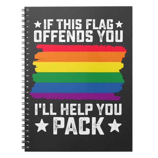 Carnet Fierté LGBT Si ce drapeau vous offense Je vous aid (Devant)