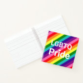 Carnet Fierté LGBTQ Cœurs Blancs Bandes Diagonales (Intérieur)