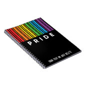Carnet Fierté personnalisable Code barre arc-en-ciel LGBT (Côté Droit)