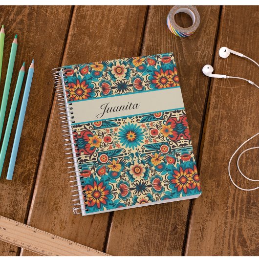 Carnet Fiesta Blooms, personnalisable