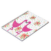 Carnet Fiesta Flamant rose Floral (Côté gauche)