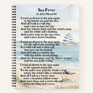Carnet Fièvre de la mer poème nautique de John Masefield