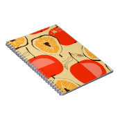 Carnet Fig, pomme, style rétro sans couture. (Côté Droit)