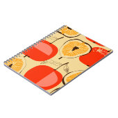 Carnet Fig, pomme, style rétro sans couture. (Côté gauche)