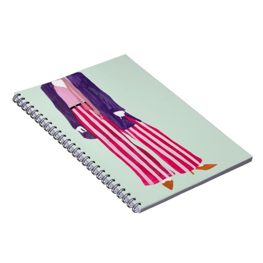 Carnet Figure de mode debout - Pantalon rayé (Côté Droit)