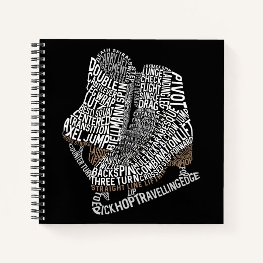 Carnet Figure Patinage Word Art Patinage sur glace (Devant)