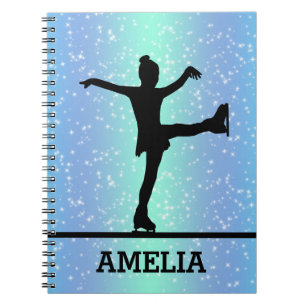 Carnet Figure Sking Girl Sparkle Nom personnalisé