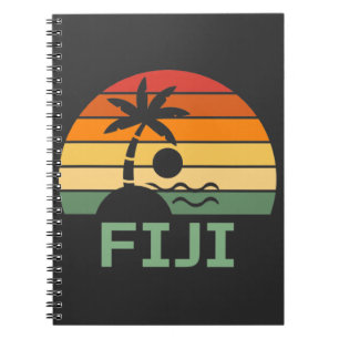 Carnet Fiji Vintage Palm Trees Summer Beach