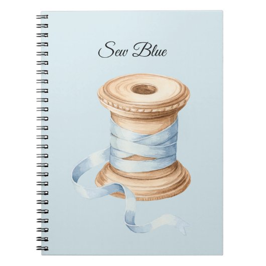 Carnet Fil de couture bleu joli (Devant)