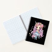 Carnet fille à licorne mignonne (Intérieur)