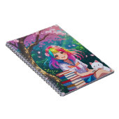 Carnet Fille Anime Kawaii avec un Chaton (Côté Droit)