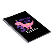 Carnet Fille anniversaire Dino Mignon - Célébration 3 ans (Côté Droit)