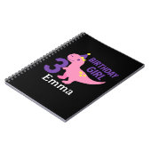 Carnet Fille anniversaire Dino Mignon - Célébration 3 ans (Côté gauche)