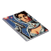 Carnet Fille astronaute de science-fiction vintage (Côté Droit)
