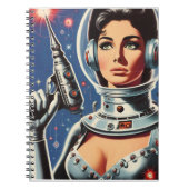 Carnet Fille astronaute de science-fiction vintage (Devant)
