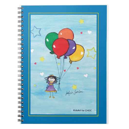 Carnet Fille aux Ballons - Dessins d'Enfants pour CHOC (Devant)
