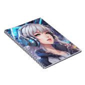 Carnet Fille avec casque (Côté Droit)