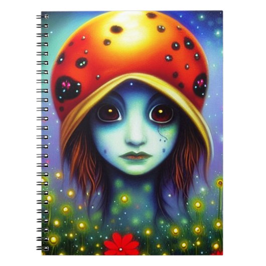 Carnet Fille avec chapeau coccinelle (Devant)