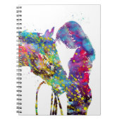 Carnet Fille Avec Cheval Colorée (Devant)