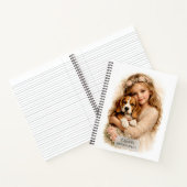 Carnet Fille avec chiot beagle (Intérieur)
