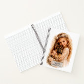 Carnet Fille avec chiot berger allemand (Intérieur)