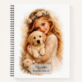 Carnet Fille avec chiot Labrador (Devant)