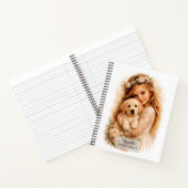 Carnet Fille avec chiot Labrador (Intérieur)