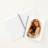 Carnet Fille avec chiot Labrador chocolat (Intérieur)