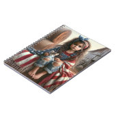 Carnet Fille Avec Drapeau Américain Et Kitten (Côté gauche)