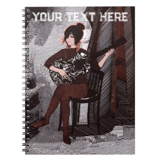 Carnet Fille avec guitare (Devant)