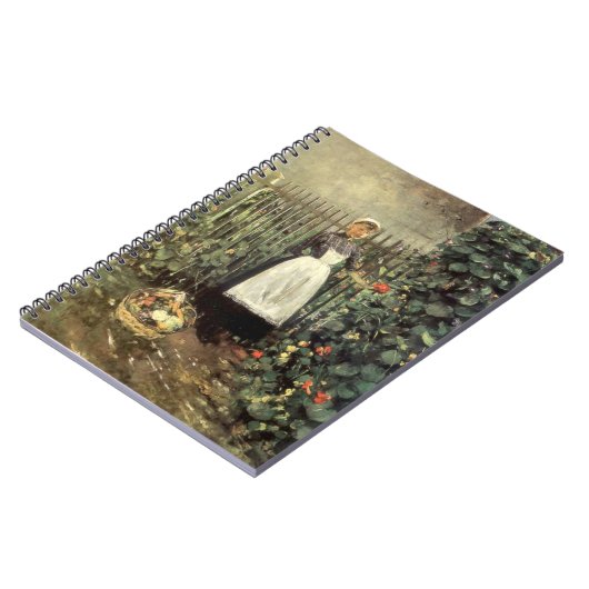 Carnet Fille avec un panier de légumes dans un jardin (Côté gauche)