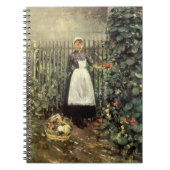 Carnet Fille avec un panier de légumes dans un jardin (Devant)