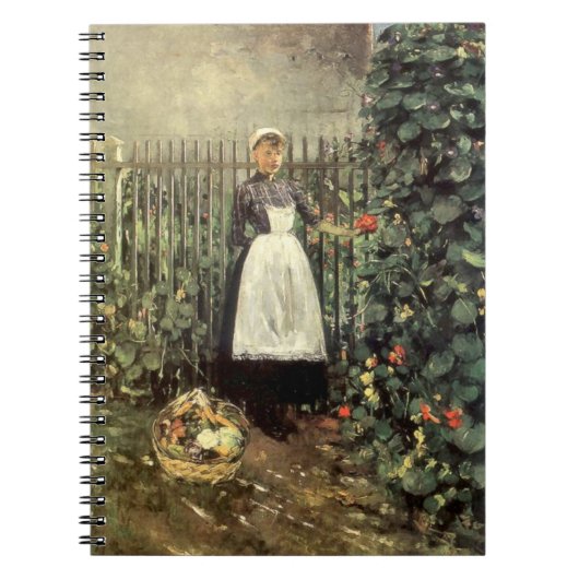Carnet Fille avec un panier de légumes dans un jardin (Devant)