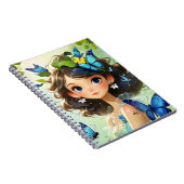 Carnet fille avec un papillon bleu sur la tête (Côté Droit)