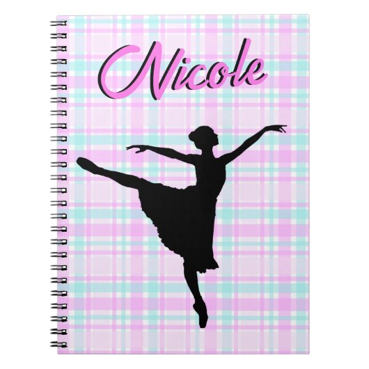 Carnet Fille Ballerina Ballroom Danse Plaid Pastel (Devant)