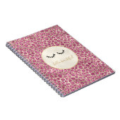 Carnet Fille Black Eyelashes Empreinte de léopard rose or (Côté Droit)