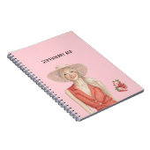 Carnet Fille blonde rouge fraise (Côté Droit)