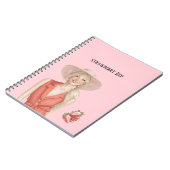 Carnet Fille blonde rouge fraise (Côté gauche)