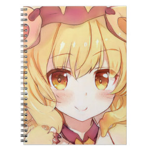 Carnet Fille blonde souriante aux yeux ambrés manga anime