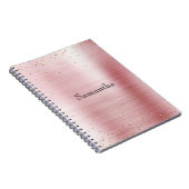 Carnet Fille Blush Glam Rose Gold Sparkle Confetti (Côté Droit)