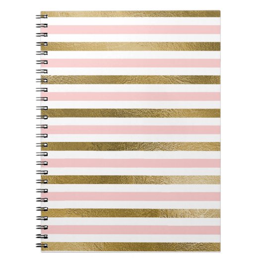 Carnet Fille Blush Motif rose, blanc et or (Devant)