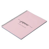 Carnet Fille Blush rose moderne Script Monogramme Nom Not (Côté gauche)