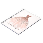 Carnet Fille Blush Rose Or Sparkle Script (Côté gauche)