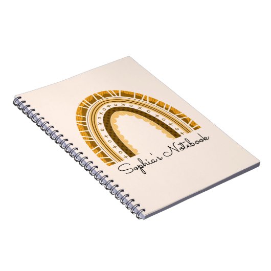 Carnet Fille Boho Arc en arc-en-ciel Retour à la composit (Côté Droit)
