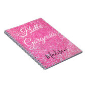 Carnet Fille Bonjour Gorgeous Hot rose Parties scintillan (Côté Droit)