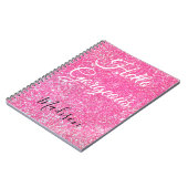 Carnet Fille Bonjour Gorgeous Hot rose Parties scintillan (Côté gauche)