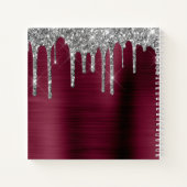 Carnet Fille Bourgogne Parties scintillant de goutte Nom (Dos)