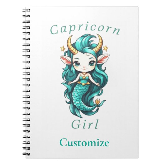 Carnet Fille Capricorne Sirène Thunder_Cove (Devant)