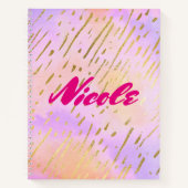 Carnet Fille Chic rose et or glam (Devant)