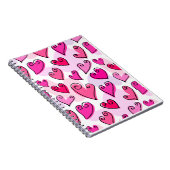 Carnet Fille Coeurs Roses Cute Romantic Valentines Day (Côté Droit)